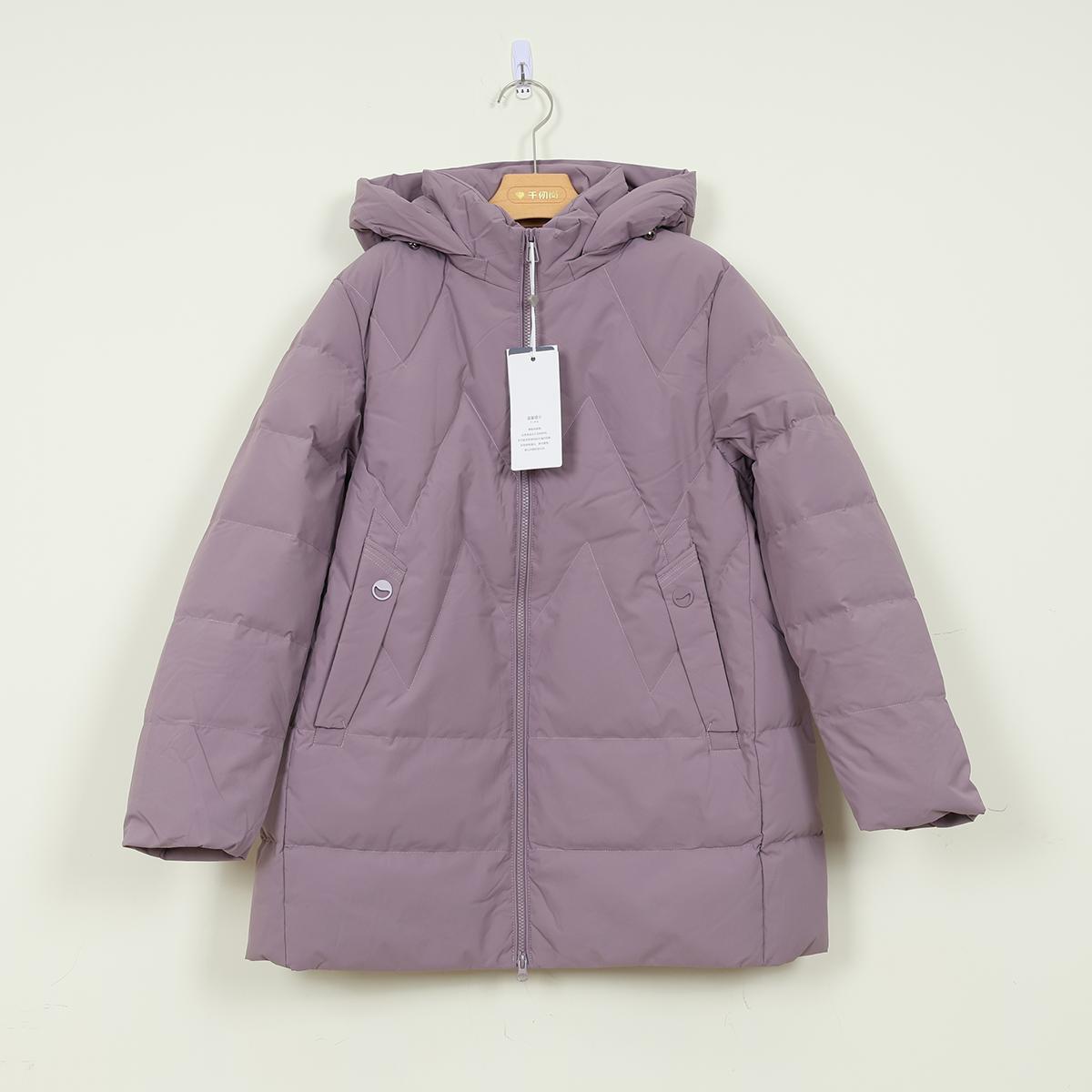 千仞岗专柜正品女可脱卸帽妈妈款鸭绒羽绒服中老年清仓