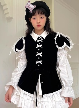 daytoday日常研究所 可爱的诗 可拆卸袖子爱心丝绒上衣外套马甲