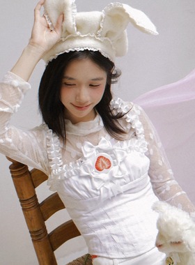 daytoday日常研究所 生日快乐 波点草莓徽章吊带背心上衣内搭