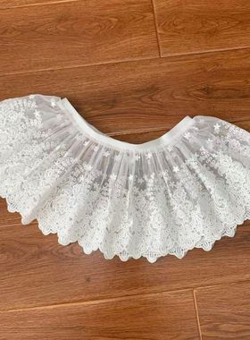 精致刺绣纯棉屁帘配卫衣毛衣打底裙屁帘下摆叠词