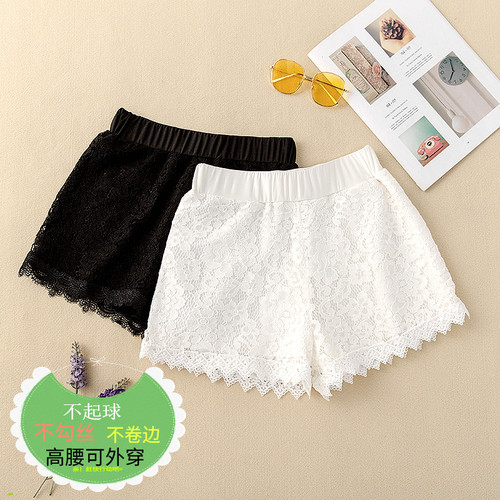新款大码蕾丝宽松打底外穿短裤