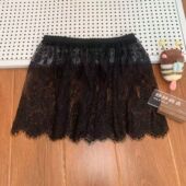 屁帘子下摆卫衣蕾丝打底神器2022春夏叠穿打底裙小白裙遮胯半身裙