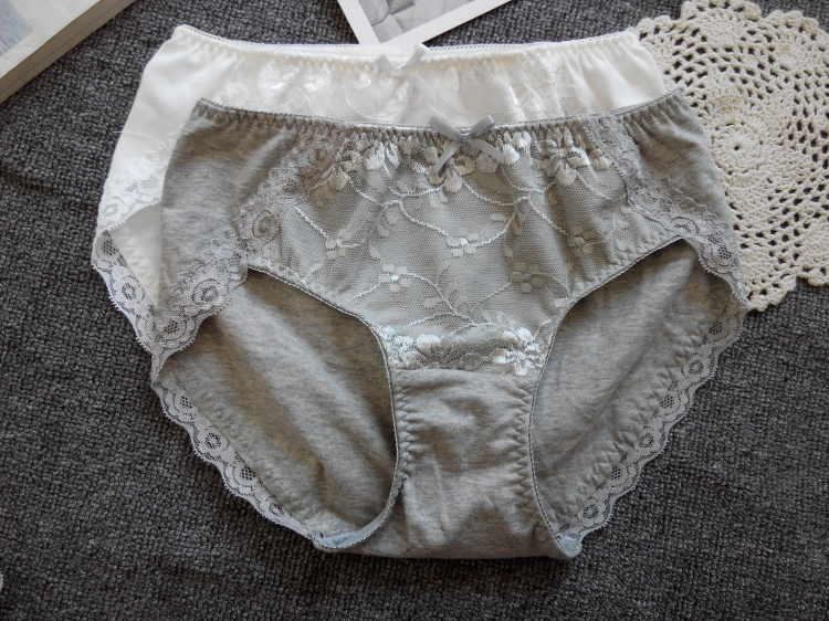 日系包臀高开叉无缝白色纯棉内裤
