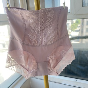 大码 大平角安全裤 无痕高腰 女性感刺绣蕾丝高腰收腹提臀内裤 内裤