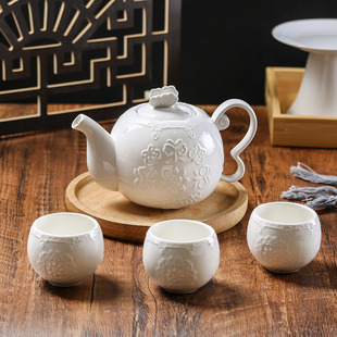 下午茶壶浮雕咖啡杯子套装 欧式 精致可加热功夫茶具陶瓷泡茶花茶壶