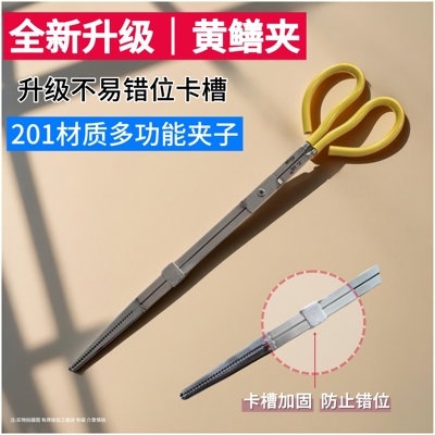 抓螃蟹龙虾专用工具不锈钢捕泥鳅黄鳝夹鳝鱼夹子钳子防滑赶海神器
