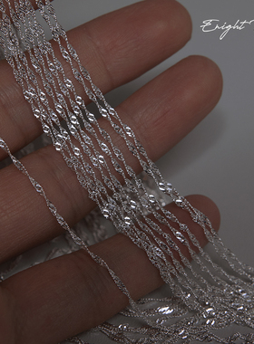 EnightRose/纯银水波纹项链女