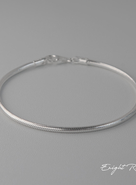 925纯银圆形蛇骨链手链ins简约