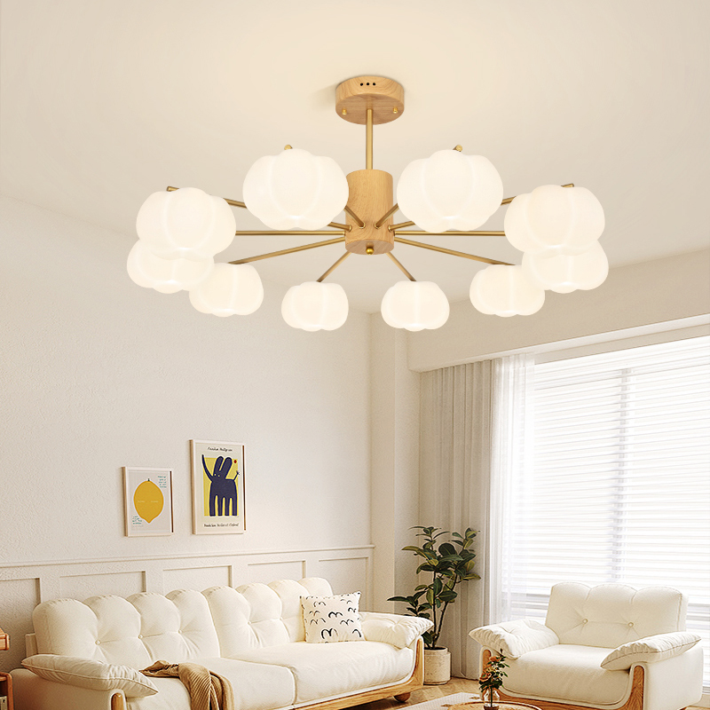 客厅灯奶油风大厅灯卧室灯护眼棉花2024新款灯具现代简约餐厅吊灯