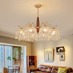 客厅吊灯中古风卧室灯2025新款轻奢大气高级感法式主卧餐厅水晶灯