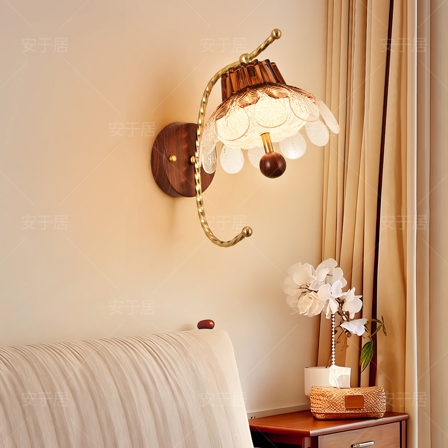 美式复古壁灯法式轻奢客厅沙发过道走廊中古风卧室床头背景墙灯具