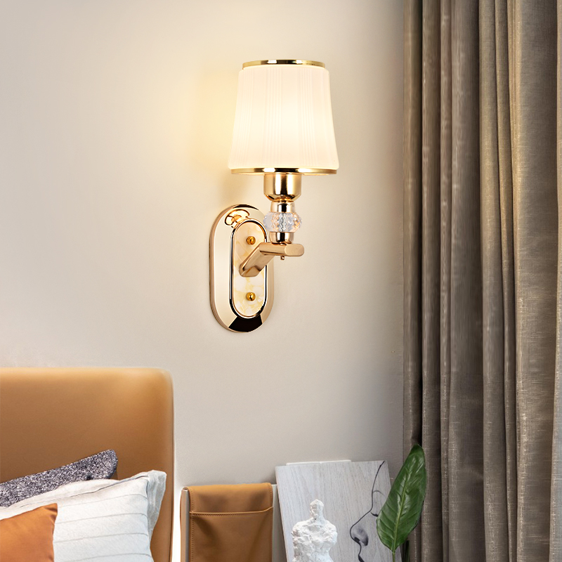 简约壁灯现代卧室床头灯客厅餐厅电视背景墙壁灯过道楼梯金色灯具