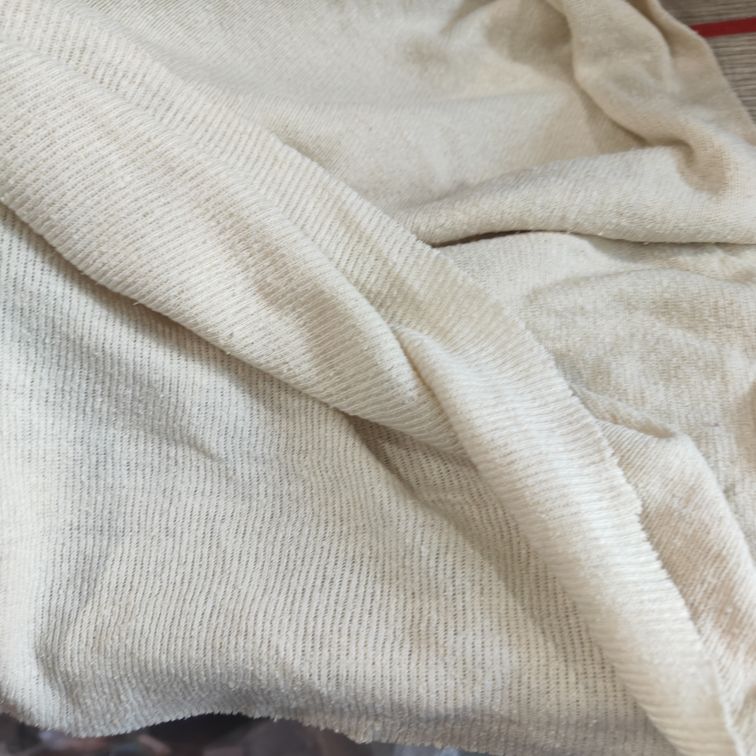 秋冬针织1*1螺纹100%真丝柞蚕丝起球疙瘩布 原色针织打底内衣布料