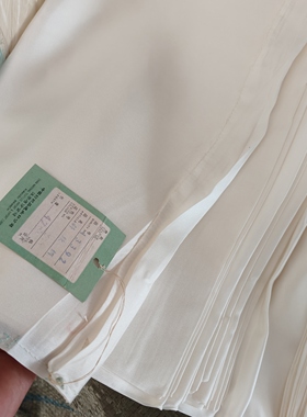 真丝斜纹绸100%桑蚕丝面料 原白色老机织75Cm宽高定礼服设计师料
