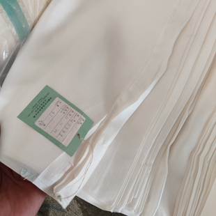 真丝斜纹绸100%桑蚕丝面料 原白色老机织75Cm宽高定礼服设计师料