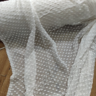 微透丝绸纱柔软垂感裙面料 布料 白色真丝剪花绡波点时装 真丝夏季