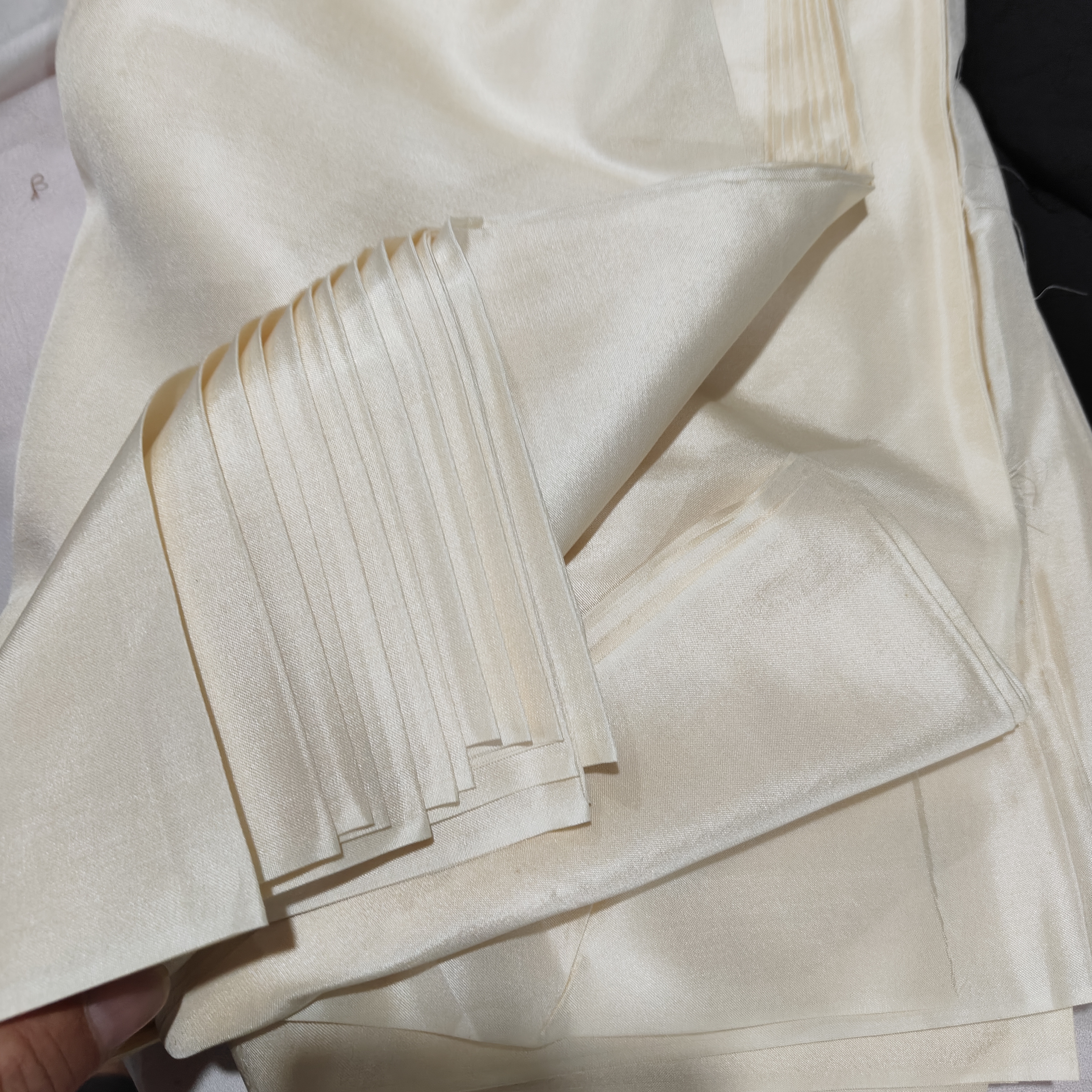 原色真丝米色柞蚕丝100%老机织电力纺 75Cm小幅宽精品丝绸面料