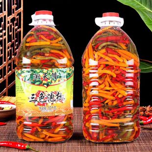湘天隆三色椒20斤*1桶湖南黄贡椒商用朝天椒青辣椒搭配三色泡椒