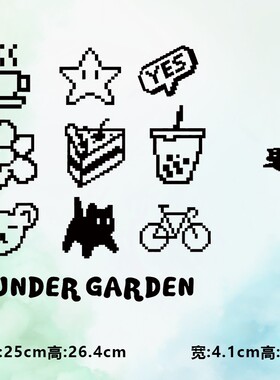 潮牌UNDERGARDEN像素图标图案烫画时尚印花衣服热转印贴纸