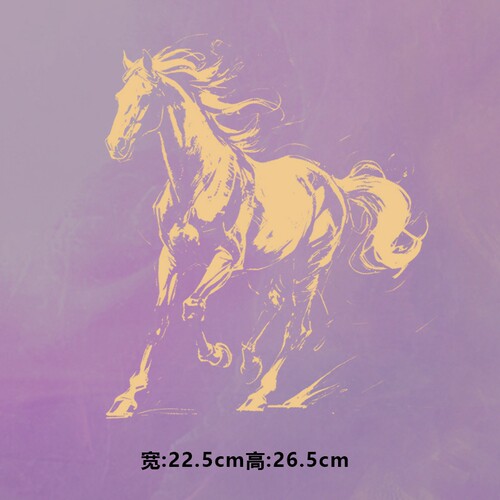 潮牌线条模糊涂鸦马烫画贴时尚印花衣服图案贴热转印白墨烫画贴纸