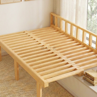 纯实木飘窗床折叠床伸缩拼接床带护栏小卧室飘窗伸缩拓展定制床