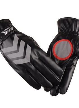 执勤指挥反光白色手套男冬季加绒安保巡逻执勤防水防风