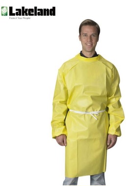 雷纯棉新款克兰EN15F防化学奶茶绿色丁腈清洁防护手套长度33CM