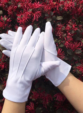 防滑白手套黑色阅兵仪仗队司机开车情侣老年分指安检执勤男女通用