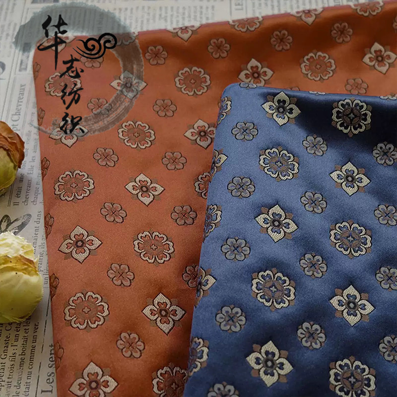 仿宋锦老花琵琶纹面料唐装布料