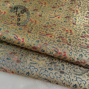 小孔雀仿宋锦提花面料古装影视唐卡锦盒包装盒等各类手工DIY布料