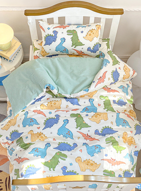 A类40支13372全棉三件套幼儿园午睡六件套被套床单垫被套