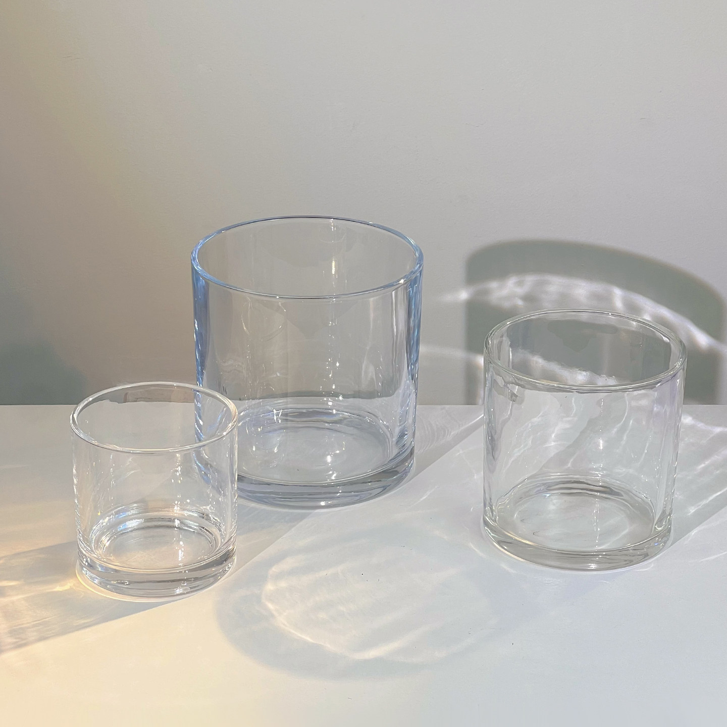水培郁金香绿植文艺清新简约全透明加厚矮圆形玻璃花瓶水培器皿