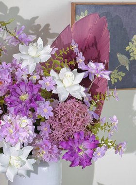 【仿真花】神秘而又浪漫的紫色系庭院婚庆美式装饰吊顶花装饰假花
