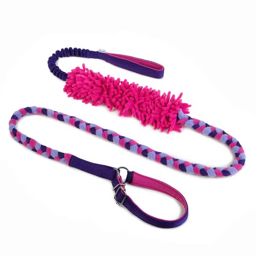 Braided fleece agility leash with mop敏捷训练编织牵引牵引绳