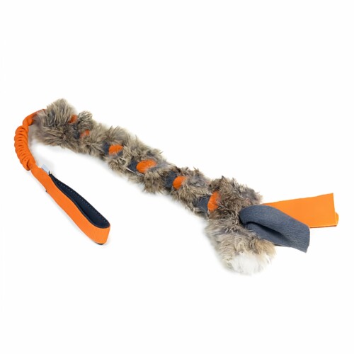 Braided Rabbit Tug with Bungee Soft for  Dogs织兔毛拔河玩具