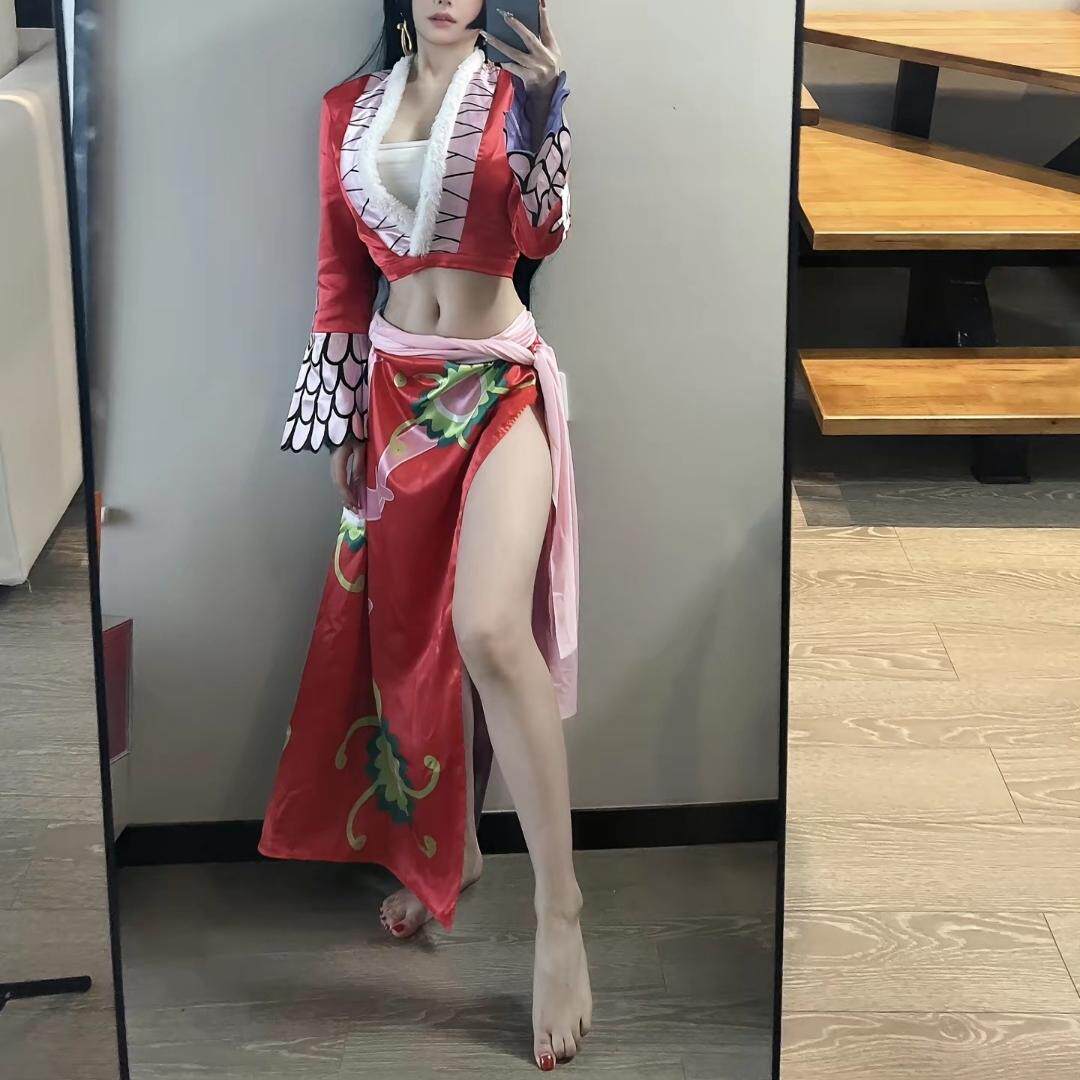 海贼王汉库克蛇姬女帝cos服漫展表演红旗袍cosplay服装女全套现货