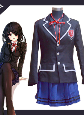约会大作战狂三cos服女时崎狂三夜刀神十香二次元衣服套装校服