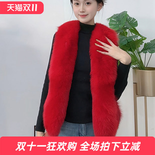 背心 狐狸毛马甲结婚无袖 清仓水貂皮大衣女皮草外套2025新款 时尚