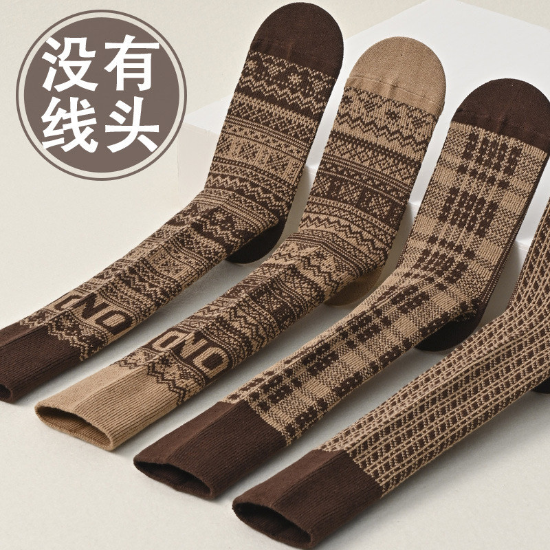 双针双路复古风格高筒袜及膝盖平整无线头英伦风小皮鞋秋冬小腿袜,女士内衣/男士内衣/家居服,长筒袜,淘宝优惠券,粉丝福利购,淘宝优惠卷