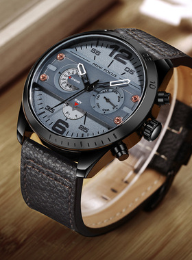 福克斯MINI FOCUS男士进口日本机芯手表多功能全自动潮流石英表