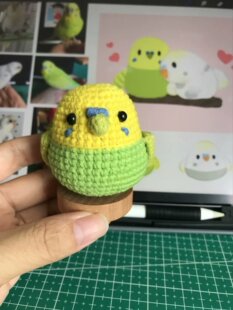 手工钩织小鸡崽子玩偶挂件diy礼物虎皮鹦鹉