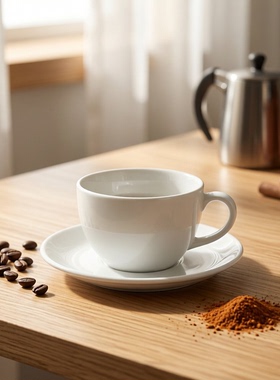 美国德士敦简约陶瓷咖啡杯碟套装家用下午茶杯办公室水杯