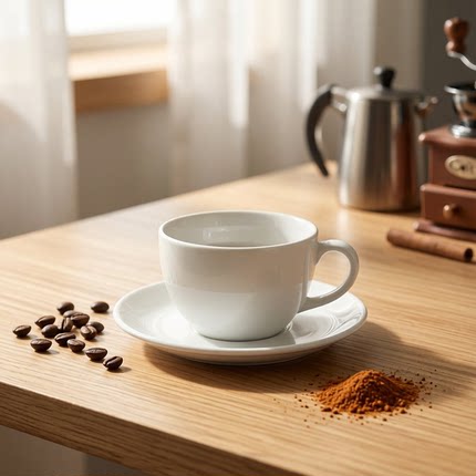 美国德士敦简约陶瓷咖啡杯碟套装家用下午茶杯办公室水杯