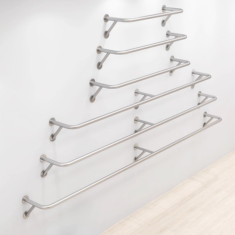 不锈钢拉丝展示架上墙正挂衣服杆