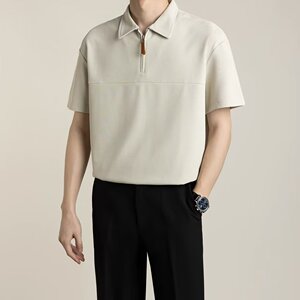 夏季短袖polo衫男潮牌宽松港风设计感小众上衣服ins潮流体恤