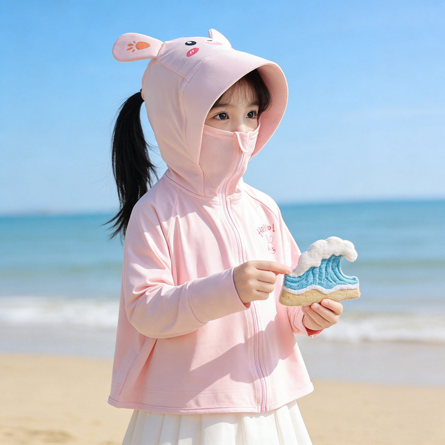 卡通冰丝儿童防晒衣夏季紫外线遮阳皮肤衣宝宝户外透气女童防晒服