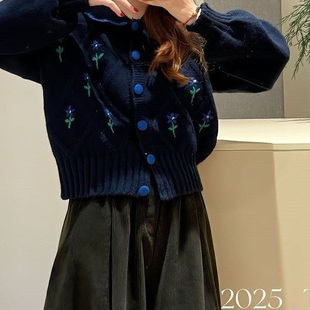 秋冬款学院风针织开衫毛衣外套女森系百搭高腰显瘦半身裙两件套装