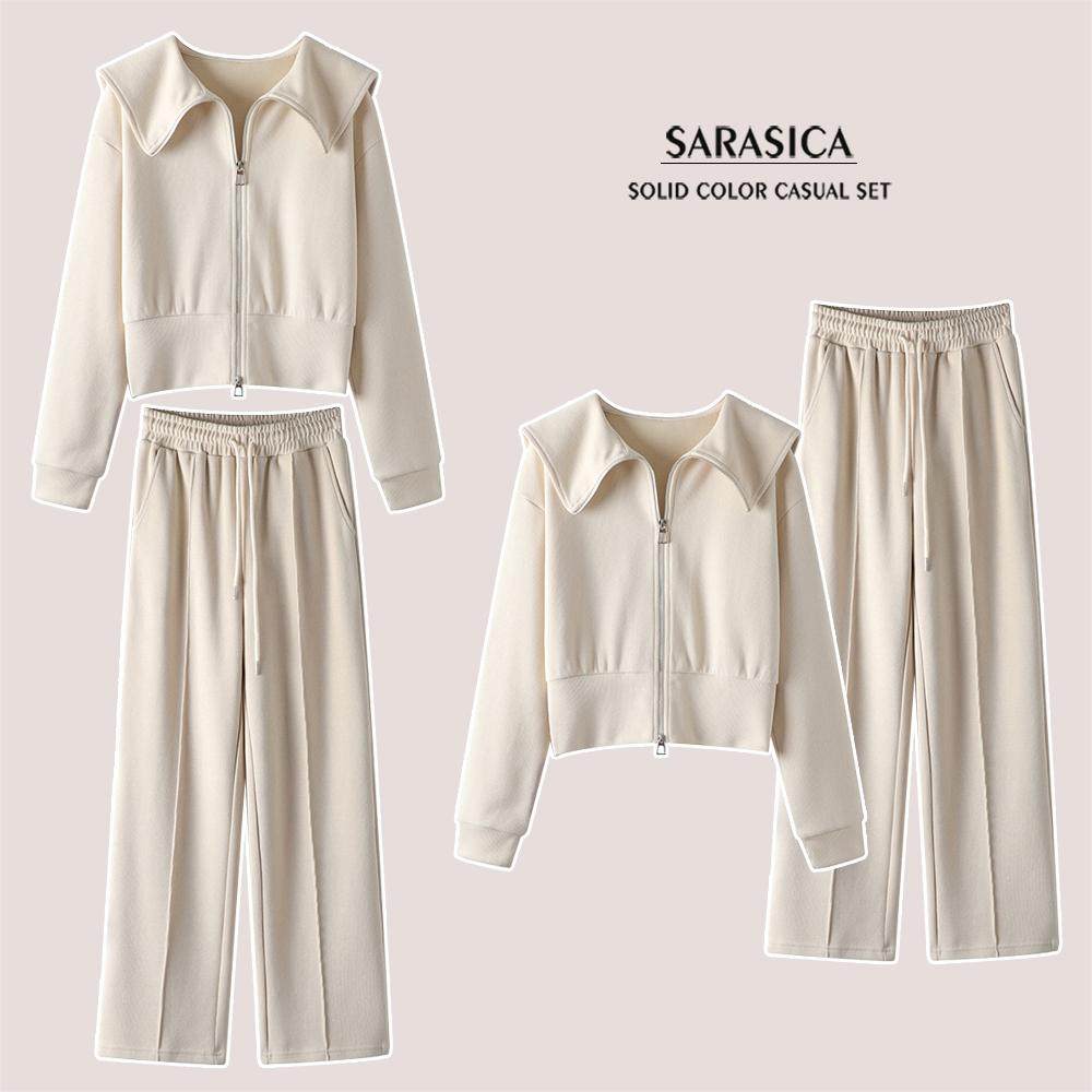 2025春季新款时尚翻领休闲运动套装女洋气海军领卫衣直筒裤两件套,女装/女士精品,时尚套装,淘宝优惠券,粉丝福利购,淘宝优惠卷