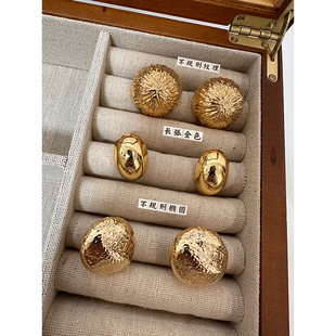 WEINISIAN朱小姐树脂耳饰轻奢高级感气质大气小众设计金色耳环女