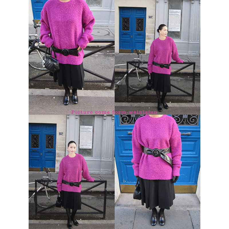 WEINISIAN朱小姐小众2025新款百搭皮腰带女腰封配饰皮带黑色